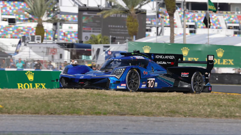 Competition car Acura ARX-06 GTP on the racetrack
