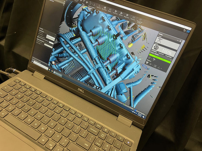 A laptop displaying a component in VXelements.