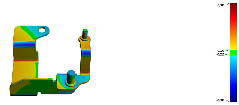 Busbar with complex geometry in 3D scanning software by Creaform.