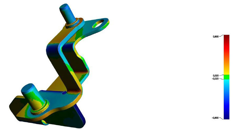 Busbar with critical deviations in color.