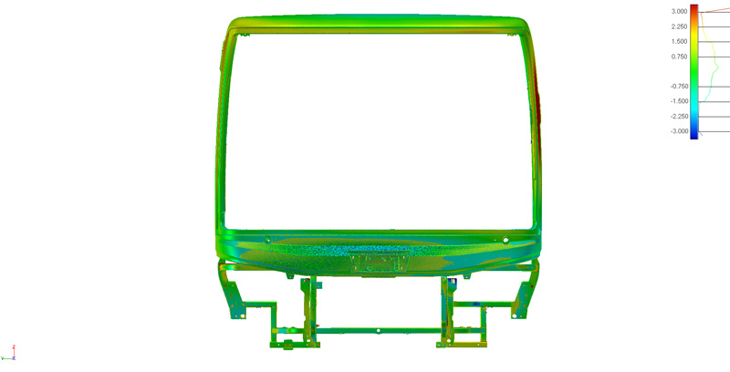 Result of bus front panel scan in VXInspect software