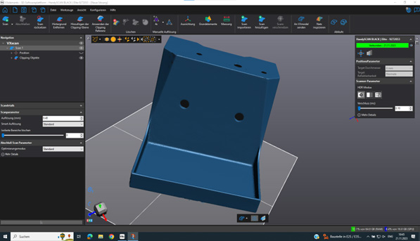 3D model of the machine housing shown on the VXinspect software module.
