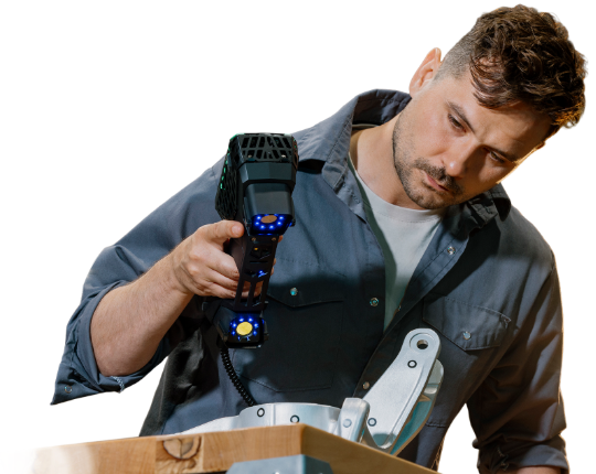 man-scanning-steering-knuckle-casting