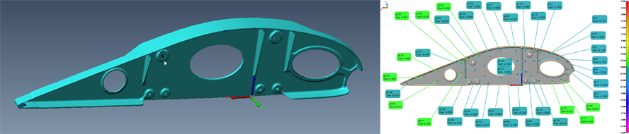 Aerospace part CAD validation by Creaform