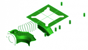 VXmodelで表示した緑色の抽出エンティティ