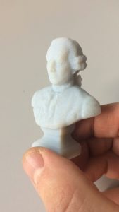 Miniature 3D print of the bust of Ferdinand Berthoud