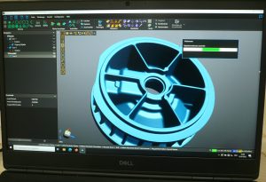 Captura de pantalla del software de la carcasa de la cámara de aceite escaneada.