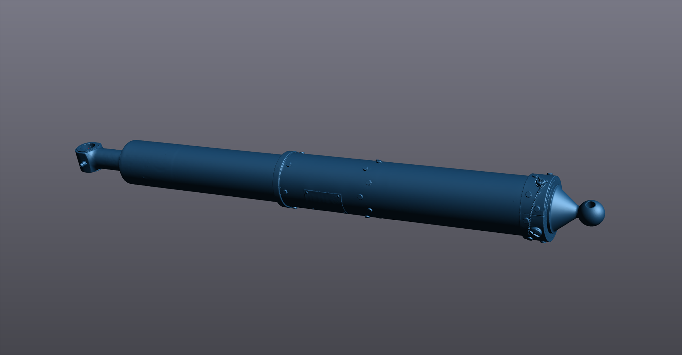 Screenshot of a 3D scan of a shock absorber in the VXmodel software 