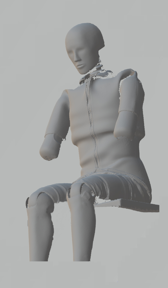 White 3D image of scanned dummy