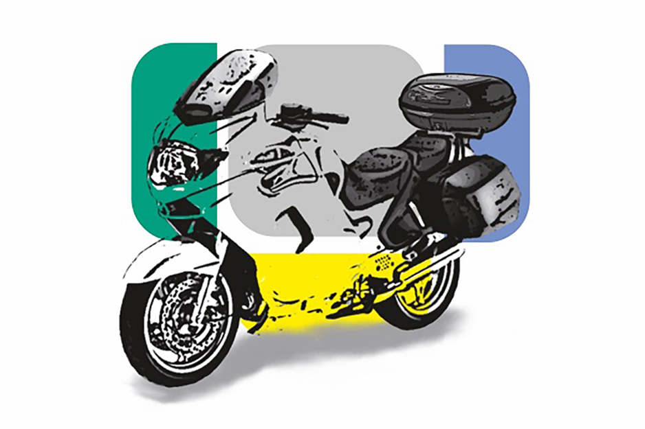 Infographic picture of a motorcycle