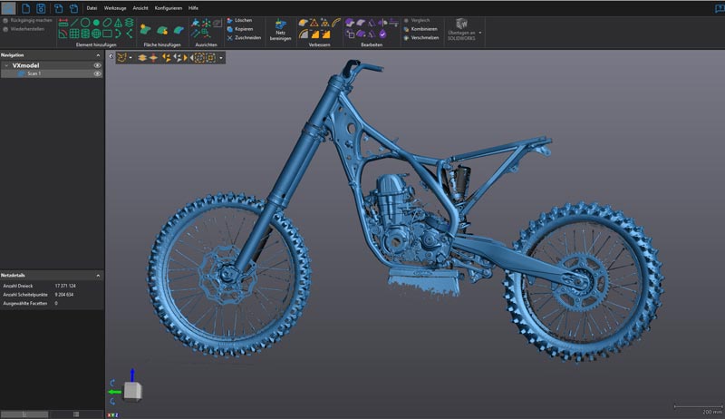 Scan output of KTM motorcycle frame