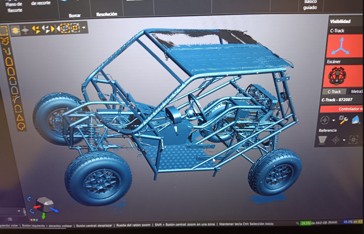 Scanning of the ObenCar vehicle to prepare the design and installation of the sunroof
