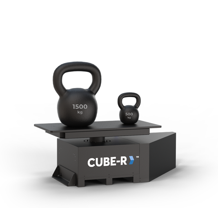 CUBE-R 턴테이블 최대 페이로드는 500 kg 또는 1,500 kg 중 선택할 수 있습니다.