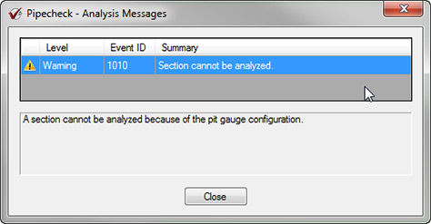 Section cannot be analyzed message