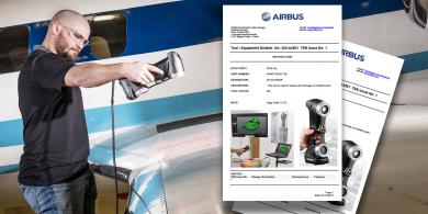 Creaform HandySCAN 3D scanner certification Airbus